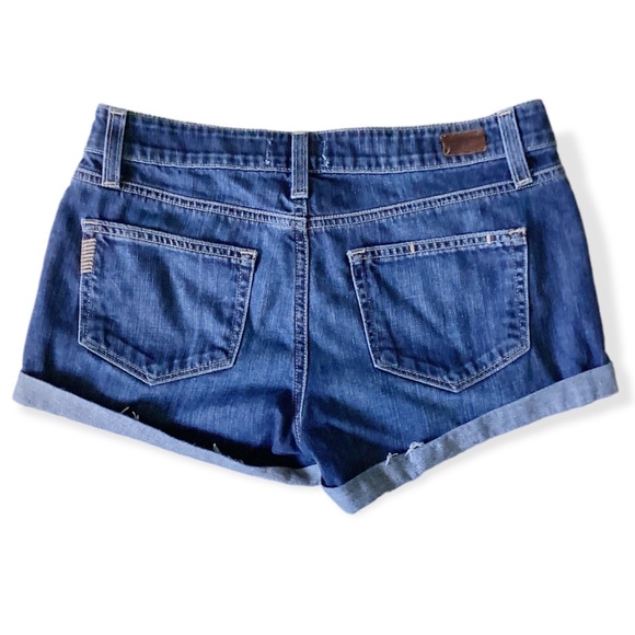 PAIGE Jimmy Jimmy Shorts Woman’s Size 25 Blue Cuffed Hem Sold Out on Revolve - Picture 7 of 13